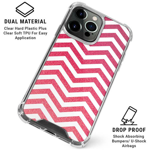 Pink Chevron iPhone 16 Pro Clear Case